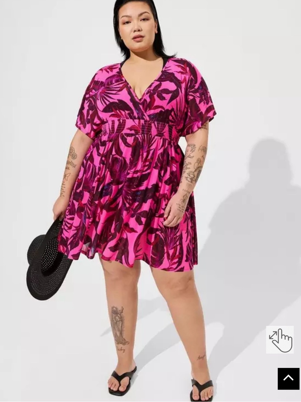 Torrid Chiffon Smocked Waist Cover-Up Dress